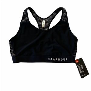 Under Armor Black Mid Impact Racerback Sports Bra